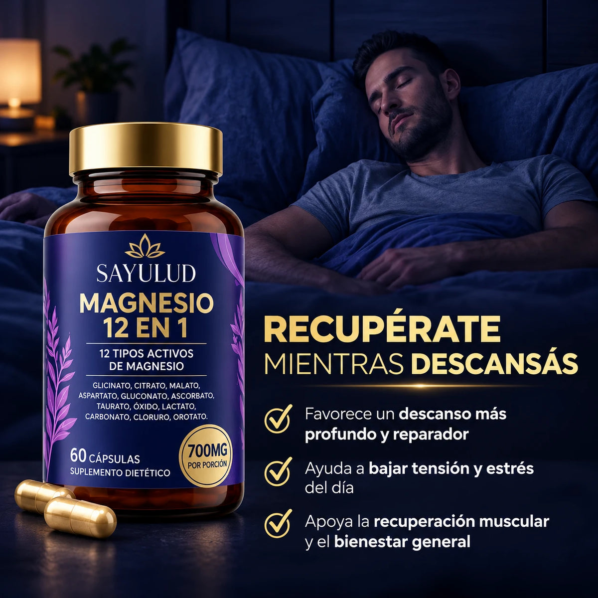 Sayulud Magnesio 12 en 1 para tu rutina de noche