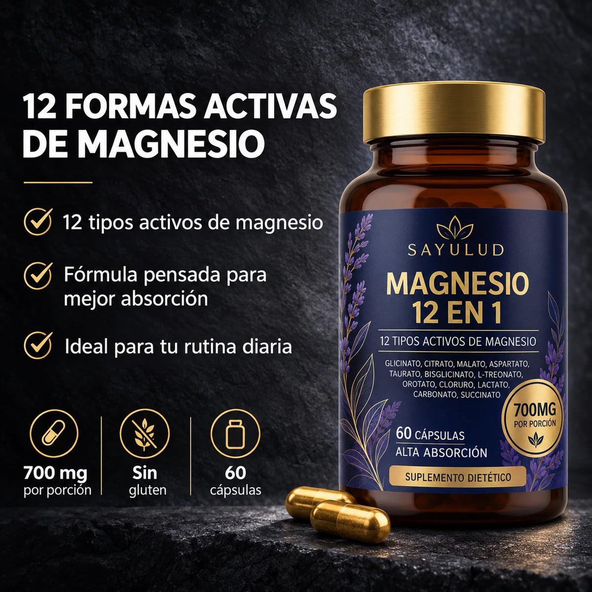 12 formas activas de magnesio en Sayulud